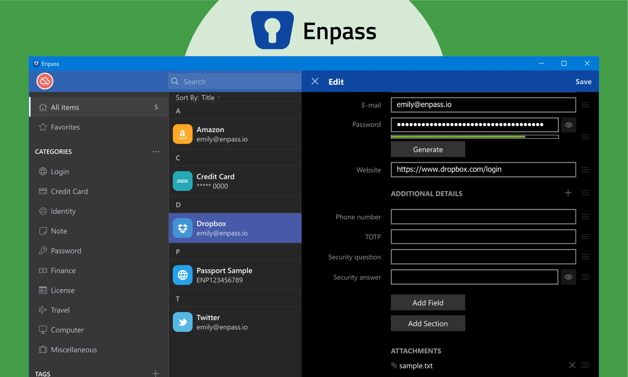 enpass-dashboard-bestpasswordmanagers